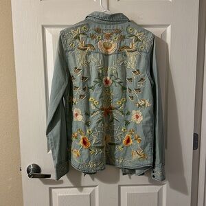 Embroidered Jean button up